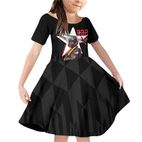 Tuskegee Airmen Red Tails Family Matching Off Shoulder Short Dress and Hawaiian Shirt African American Pilots Heritage Black Style - Wonder Print Shop