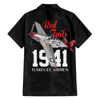 Tuskegee Airmen Red Tails Family Matching Short Sleeve Bodycon Dress and Hawaiian Shirt African American Pilots Heritage Black Style - Wonder Print Shop