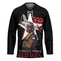 Tuskegee Airmen Red Tails Hockey Jersey African American Pilots Heritage Black Style - Wonder Print Shop