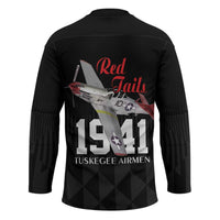 Tuskegee Airmen Red Tails Hockey Jersey African American Pilots Heritage Black Style - Wonder Print Shop
