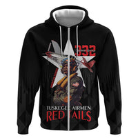 Tuskegee Airmen Red Tails Hoodie African American Pilots Heritage Black Style - Wonder Print Shop