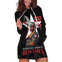 Tuskegee Airmen Red Tails Hoodie Dress African American Pilots Heritage Black Style - Wonder Print Shop