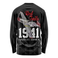 Tuskegee Airmen Red Tails Long Sleeve Shirt African American Pilots Heritage Black Style - Wonder Print Shop