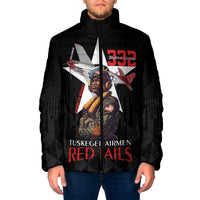 Tuskegee Airmen Red Tails Padded Jacket African American Pilots Heritage Black Style - Wonder Print Shop