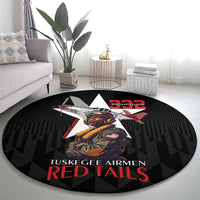 Tuskegee Airmen Red Tails Round Carpet African American Pilots Heritage Black Style - Wonder Print Shop