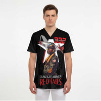 Tuskegee Airmen Red Tails Scrub Top African American Pilots Heritage Black Style - Wonder Print Shop
