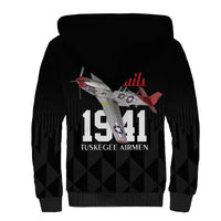 Tuskegee Airmen Red Tails Sherpa Hoodie African American Pilots Heritage Black Style - Wonder Print Shop