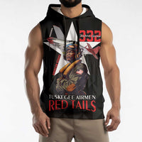 Tuskegee Airmen Red Tails Sleeveless Hoodie African American Pilots Heritage Black Style - Wonder Print Shop
