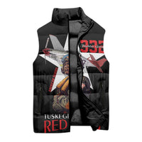 Tuskegee Airmen Red Tails Sleeveless Puffer Jacket African American Pilots Heritage Black Style - Wonder Print Shop