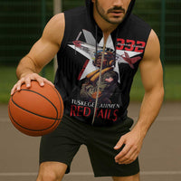 Tuskegee Airmen Red Tails Sleeveless Zip Hoodie African American Pilots Heritage Black Style - Wonder Print Shop