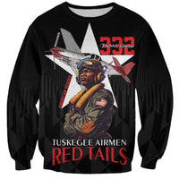 Tuskegee Airmen Red Tails Sweatshirt African American Pilots Heritage Black Style - Wonder Print Shop