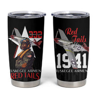 Tuskegee Airmen Red Tails Tumbler Cup African American Pilots Heritage Black Style - Wonder Print Shop