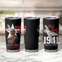 Tuskegee Airmen Red Tails Tumbler Cup African American Pilots Heritage Black Style - Wonder Print Shop