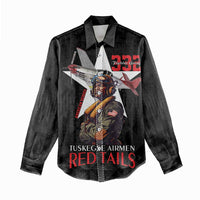 Tuskegee Airmen Red Tails Women Casual Shirt African American Pilots Heritage Black Style - Wonder Print Shop