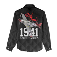 Tuskegee Airmen Red Tails Women Casual Shirt African American Pilots Heritage Black Style - Wonder Print Shop