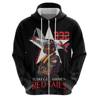 Tuskegee Airmen Red Tails Zip Hoodie African American Pilots Heritage Black Style - Wonder Print Shop
