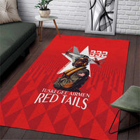 Tuskegee Airmen Red Tails Area Rug African American Pilots Heritage Red Style - Wonder Print Shop