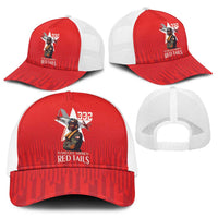 Tuskegee Airmen Red Tails Baseball Net Cap African American Pilots Heritage Red Style - Wonder Print Shop