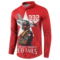 Tuskegee Airmen Red Tails Button Sweatshirt African American Pilots Heritage Red Style - Wonder Print Shop