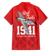 Tuskegee Airmen Red Tails Family Matching Long Sleeve Bodycon Dress and Hawaiian Shirt African American Pilots Heritage Red Style - Wonder Print Shop