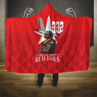 Tuskegee Airmen Red Tails Hooded Blanket African American Pilots Heritage Red Style - Wonder Print Shop