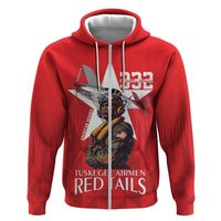 Tuskegee Airmen Red Tails Hoodie African American Pilots Heritage Red Style - Wonder Print Shop