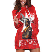 Tuskegee Airmen Red Tails Hoodie Dress African American Pilots Heritage Red Style - Wonder Print Shop