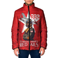Tuskegee Airmen Red Tails Padded Jacket African American Pilots Heritage Red Style - Wonder Print Shop