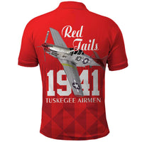 Tuskegee Airmen Red Tails Polo Shirt African American Pilots Heritage Red Style - Wonder Print Shop