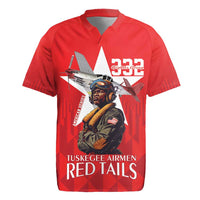 Tuskegee Airmen Red Tails Rugby Jersey African American Pilots Heritage Red Style - Wonder Print Shop