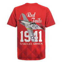 Tuskegee Airmen Red Tails Rugby Jersey African American Pilots Heritage Red Style - Wonder Print Shop