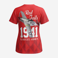 Tuskegee Airmen Red Tails Scrub Top African American Pilots Heritage Red Style - Wonder Print Shop