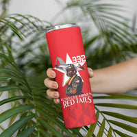 Tuskegee Airmen Red Tails Skinny Tumbler African American Pilots Heritage Red Style - Wonder Print Shop