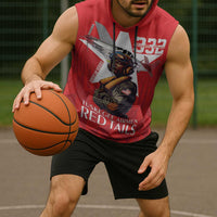 Tuskegee Airmen Red Tails Sleeveless Hoodie African American Pilots Heritage Red Style - Wonder Print Shop