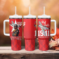 Tuskegee Airmen Red Tails Tumbler With Handle African American Pilots Heritage Red Style - Wonder Print Shop