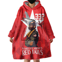 Tuskegee Airmen Red Tails Wearable Blanket Hoodie African American Pilots Heritage Red Style - Wonder Print Shop