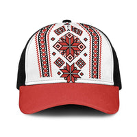Ukraine Unity Day Baseball Net Cap The Trident With Folk Pattern - Wonder Print Shop