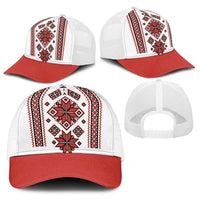 Ukraine Unity Day Baseball Net Cap The Trident With Folk Pattern - Wonder Print Shop