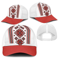 Ukraine Unity Day Baseball Net Cap The Trident With Folk Pattern - Wonder Print Shop