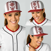 Ukraine Unity Day Baseball Net Cap The Trident With Folk Pattern - Wonder Print Shop