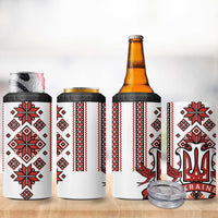Ukraine Unity Day 4 in 1 Can Cooler Tumbler The Trident With Folk Pattern - Wonder Print Shop
