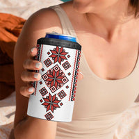 Ukraine Unity Day 4 in 1 Can Cooler Tumbler The Trident With Folk Pattern - Wonder Print Shop