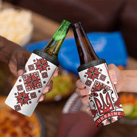 Ukraine Unity Day 4 in 1 Can Cooler Tumbler The Trident With Folk Pattern - Wonder Print Shop