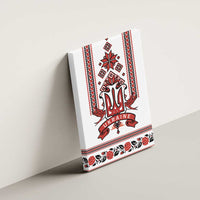 Ukraine Unity Day Canvas Wall Art The Trident With Folk Pattern - Wonder Print Shop