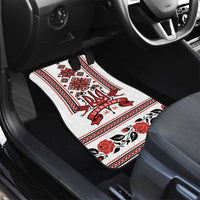 Ukraine Unity Day Car Mats The Trident With Folk Pattern - Wonder Print Shop