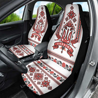 Ukraine Unity Day Car Seat Cover The Trident With Folk Pattern - Wonder Print Shop