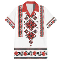 Ukraine Unity Day Family Matching Off The Shoulder Long Sleeve Dress and Hawaiian Shirt The Trident With Folk Pattern - Wonder Print Shop