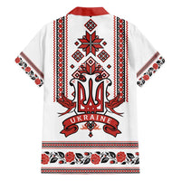 Ukraine Unity Day Family Matching Off Shoulder Short Dress and Hawaiian Shirt The Trident With Folk Pattern - Wonder Print Shop