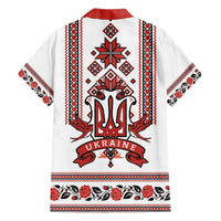 Ukraine Unity Day Hawaiian Shirt The Trident With Folk Pattern - Wonder Print Shop