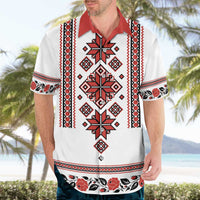 Ukraine Unity Day Hawaiian Shirt The Trident With Folk Pattern - Wonder Print Shop